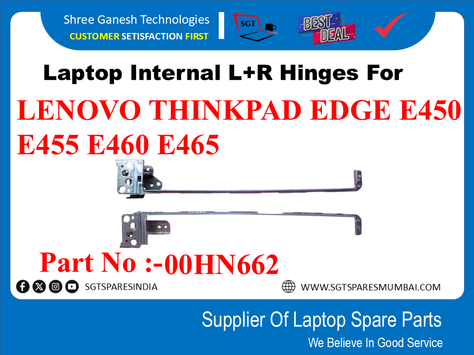 Laptop Internal L+R Hinges For Lenovo THINKPAD EDGE E450 E450 E460 E465 Part No :-00HN662