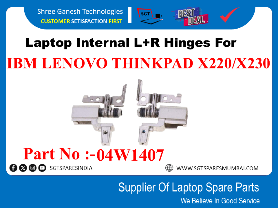 Laptop Internal L+R Hinges ForIBM Lenovo THINKPAD X220/X230) Part No: -04WI1 407