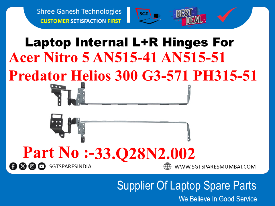 Laptop Internal L+R Hinges For Acer Nitro 5 AN515-41 AN515-51 Predator Helios 300 G3-571 PH315-51 Part No :-33.Q28N2.002
