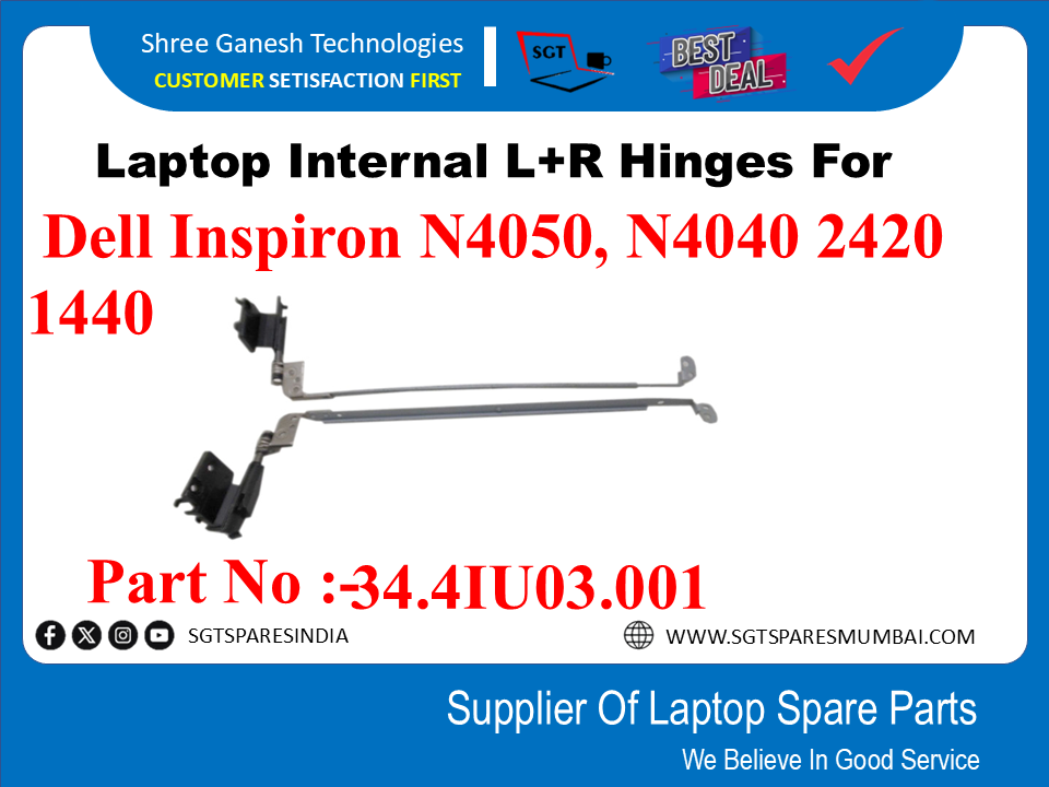Laptop Internal L+R Hinges For Dell Inspiron N4050, N4040 2420 1440 Part No :34.41U003.001