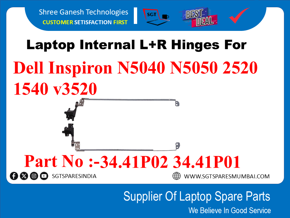 Laptop Internal L+R Hinges For Dell Inspiron N5040 N5050 2520 1540 v3520 Part No :-34.41P02 34.41P01