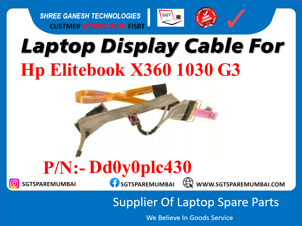 लैपटॉप डिस्प्ले केबल HP Elitebook X360 1030 G3 के लिए P/N:- DdOy0plc430