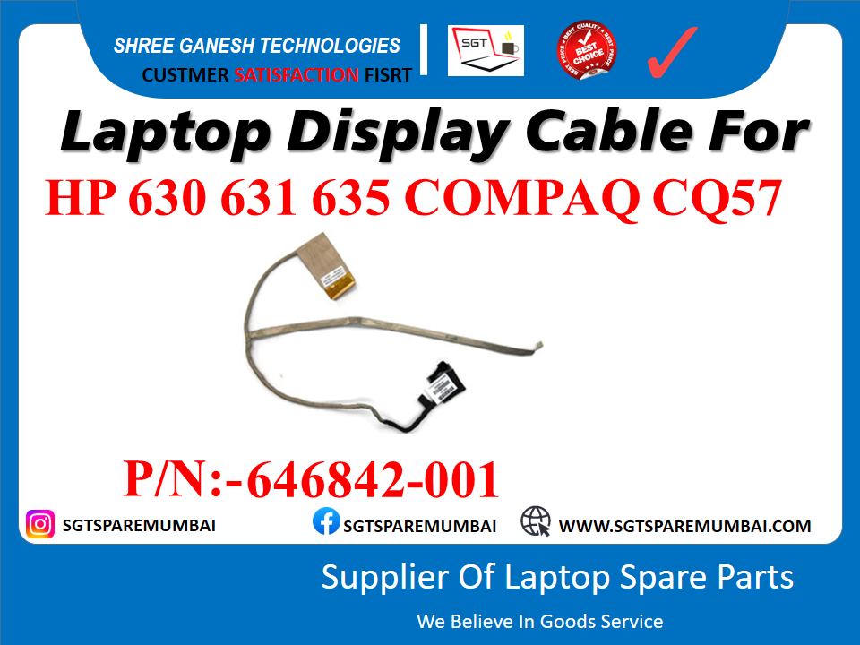 HP 630 631 635 COMPAQ CQ57 рдХреЗ рд▓рд┐рдП рд▓реИрдкрдЯреЙрдк рдбрд┐рд╕реНрдкреНрд▓реЗ рдХреЗрдмрд▓ P/N:-646842-001