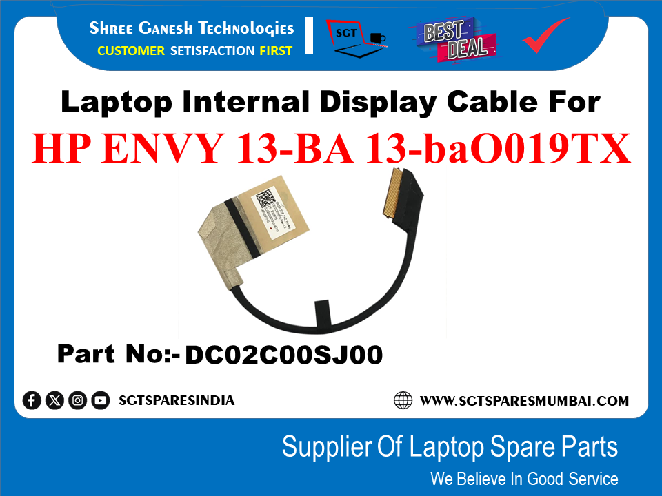 HP ENVY 13-BA 13-ba0019TX рдХреЗ рд▓рд┐рдП рд▓реИрдкрдЯреЙрдк рдЖрдВрддрд░рд┐рдХ рдбрд┐рд╕реНрдкреНрд▓реЗ рдХреЗрдмрд▓ рдкрд╛рд░реНрдЯ рдирдВрдмрд░:- DC02C00SJ00