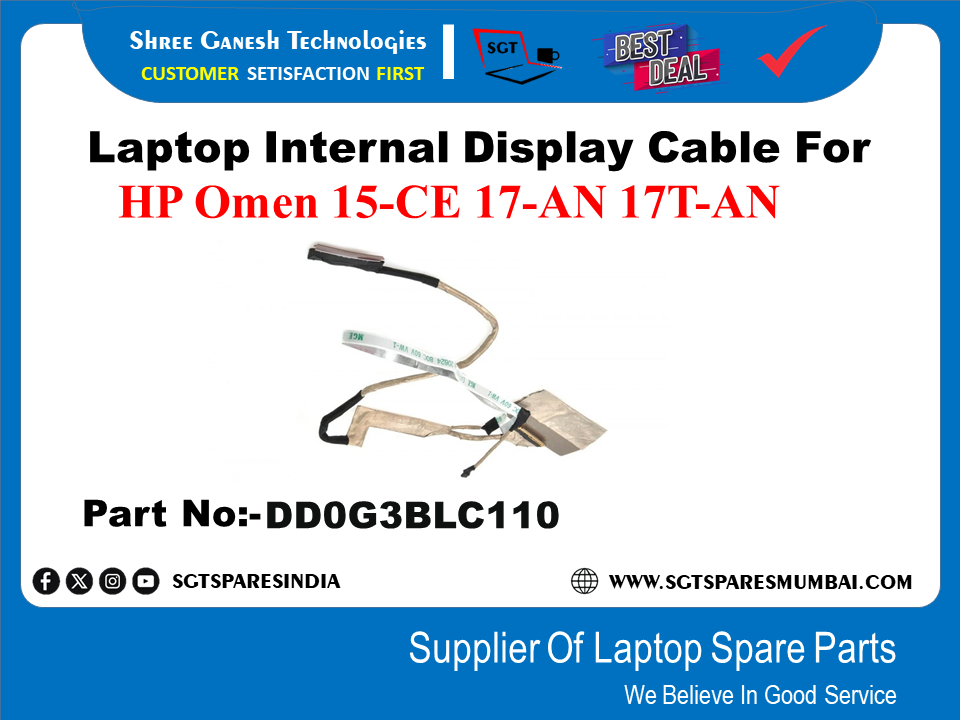 HP Omen 15-CE 17-AN 17T-AN рдкрд╛рд░реНрдЯ рдирдВрдмрд░:-DDOG3BL110 рдХреЗ рд▓рд┐рдП рд▓реИрдкрдЯреЙрдк рдЖрдВрддрд░рд┐рдХ рдбрд┐рд╕реНрдкреНрд▓реЗ рдХреЗрдмрд▓