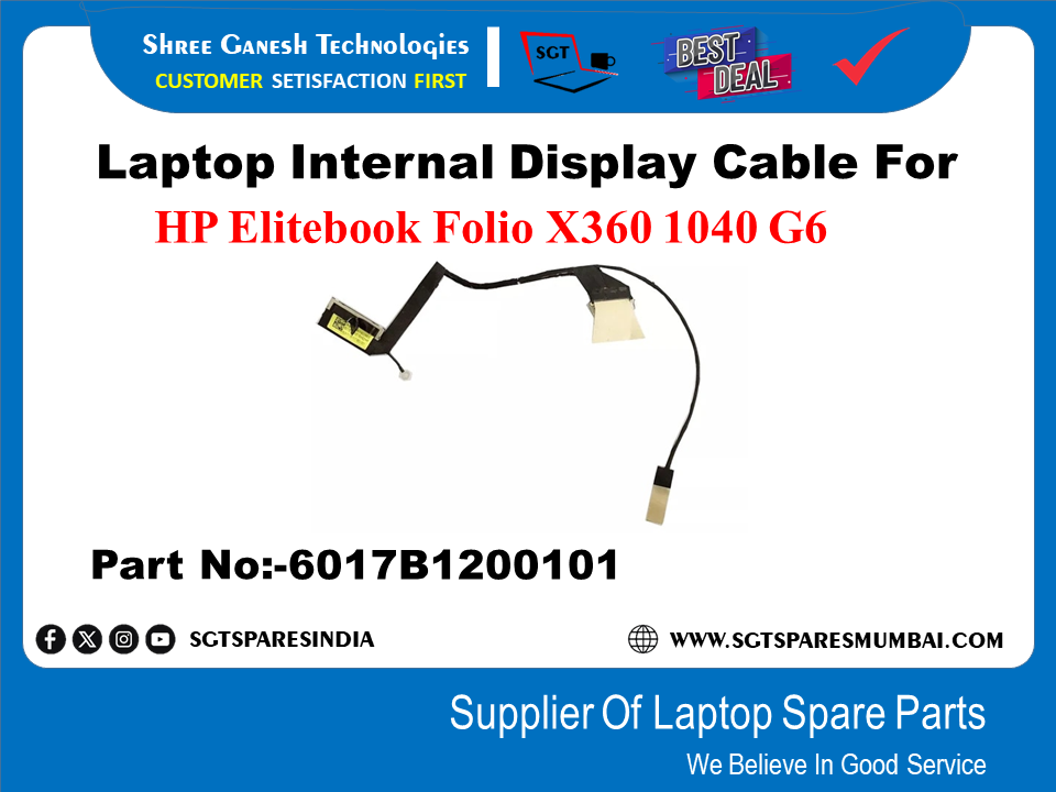 HP Elitebook Folio X360 1040 G6 рдХреЗ рд▓рд┐рдП рд▓реИрдкрдЯреЙрдк рдЖрдВрддрд░рд┐рдХ рдбрд┐рд╕реНрдкреНрд▓реЗ рдХреЗрдмрд▓ рдкрд╛рд░реНрдЯ рдирдВрдмрд░:-6017B1200101