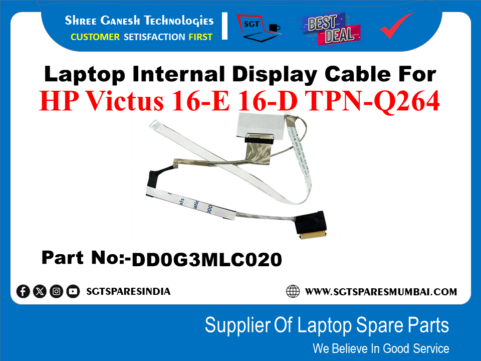 HP Victus 16-E 16-D TPN-Q264 рдкрд╛рд░реНрдЯ рдирдВрдмрд░:-DDOG3MLC020 рдХреЗ рд▓рд┐рдП рд▓реИрдкрдЯреЙрдк рдЖрдВрддрд░рд┐рдХ рдбрд┐рд╕реНрдкреНрд▓реЗ рдХреЗрдмрд▓