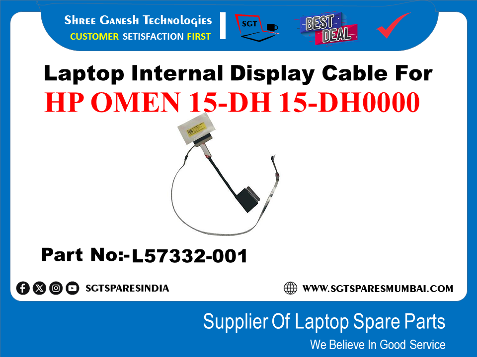 HP OMEN 15-DH 15-DH0000 рдкрд╛рд░реНрдЯ рдирдВрдмрд░:-L57332-001 рдХреЗ рд▓рд┐рдП рд▓реИрдкрдЯреЙрдк рдЖрдВрддрд░рд┐рдХ рдбрд┐рд╕реНрдкреНрд▓реЗ рдХреЗрдмрд▓