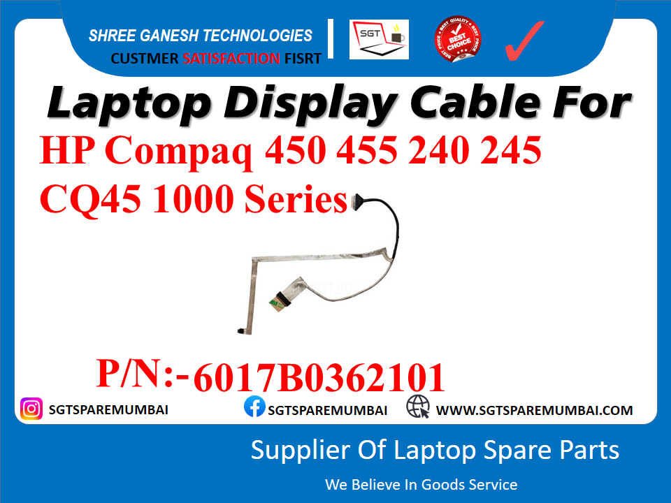 HP рдХреЙрдореНрдкреИрдХ 450 455 240 245 CQ45 1000 рд╕реАрд░реАрдЬ рдХреЗ рд▓рд┐рдП рд▓реИрдкрдЯреЙрдк рдбрд┐рд╕реНрдкреНрд▓реЗ рдХреЗрдмрд▓~ P/N:-6017B0362101