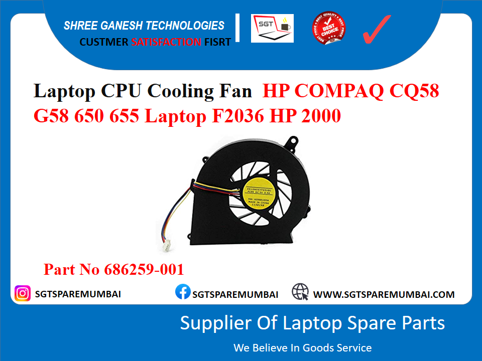 Ventola per HP G58 650 655 COMPAQ PRESARIO CQ58 fan 688306-001 Ventola per HP G58 650 655 COMPAQ PRESARIO CQ58 fan 688306-001