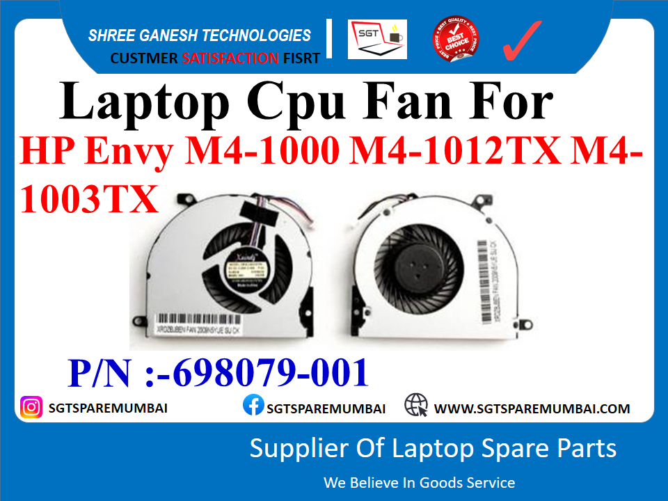 рд▓реИрдкрдЯреЙрдк рд╕реАрдкреАрдпреВ рдлреИрди HP Envy M4-1000 M4-1012TX M4- 1003TX P/N:-698079-001 рдХреЗ рд▓рд┐рдП