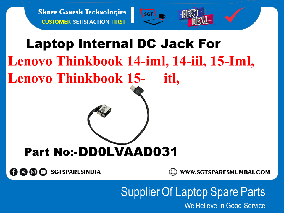 Laptop Internal DC Jack For Lenovo Thinkbook 14-iml, 14-iil, 15-Iml, Lenovo Thinkbook 15-Gitl,