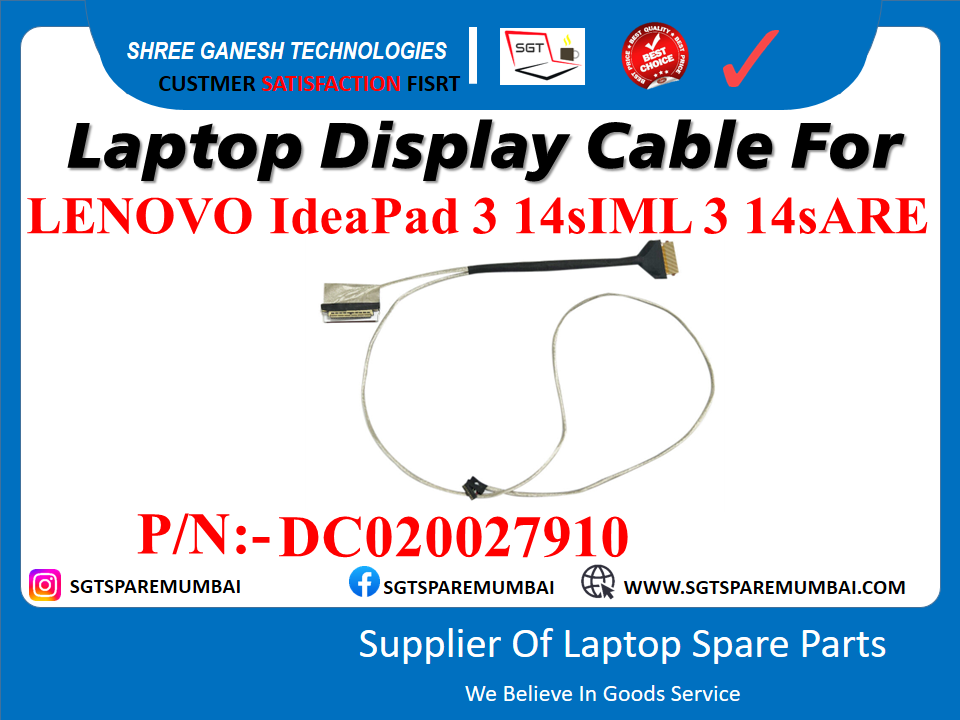 LENOVO IdeaPad 3 14SIML 3 14SARE рдХреЗ рд▓рд┐рдП рд▓реИрдкрдЯреЙрдк рдбрд┐рд╕реНрдкреНрд▓реЗ рдХреЗрдмрд▓ P/N:-DC020027910