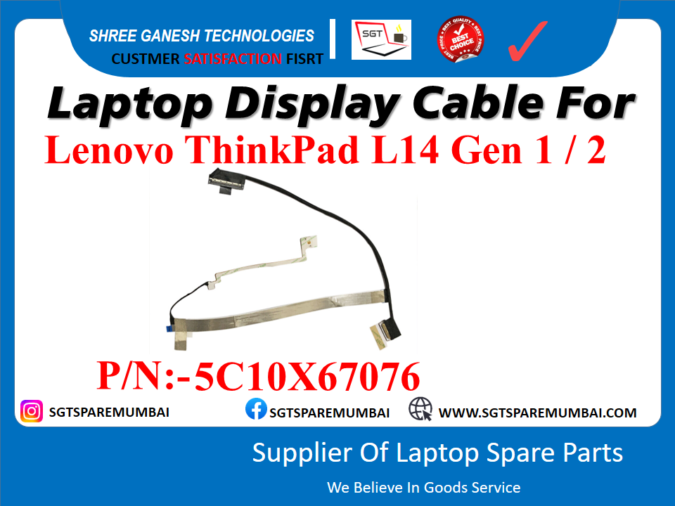 Laptop Display Cable For Lenovo ThinkPad L14 Gen1, L14-G1 P/N:-5C10X67076