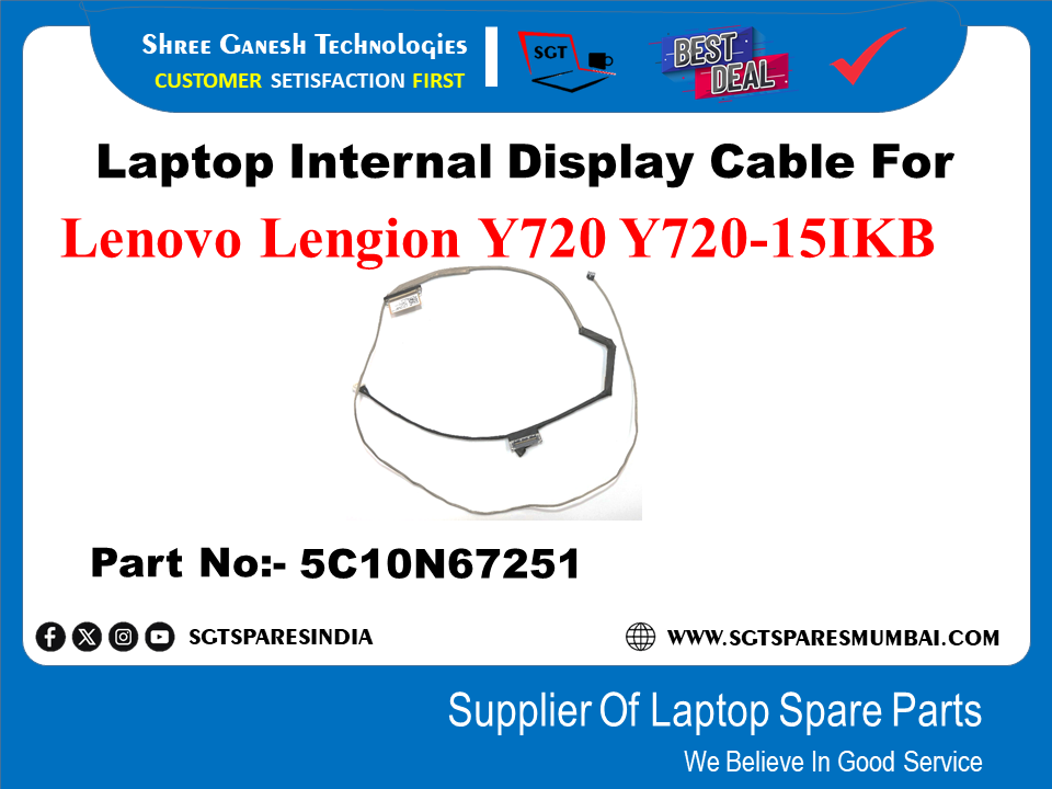 Laptop Internal Display Cable For Lenovo Lengion Y720 Y720-15IKB Part No:- 5C10N67251