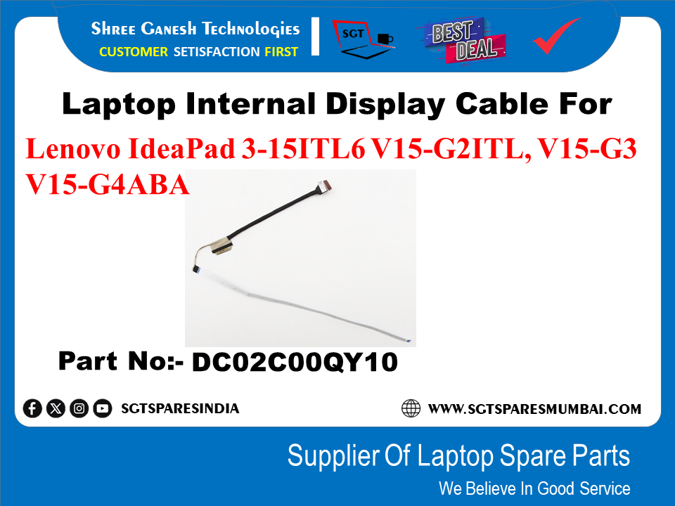 Laptop Internal Display Cable For Lenovo IdeaPad3-15iTL6, V15-G2ITL V15-G3, V15-G4ABA Part DC02C00QY10
