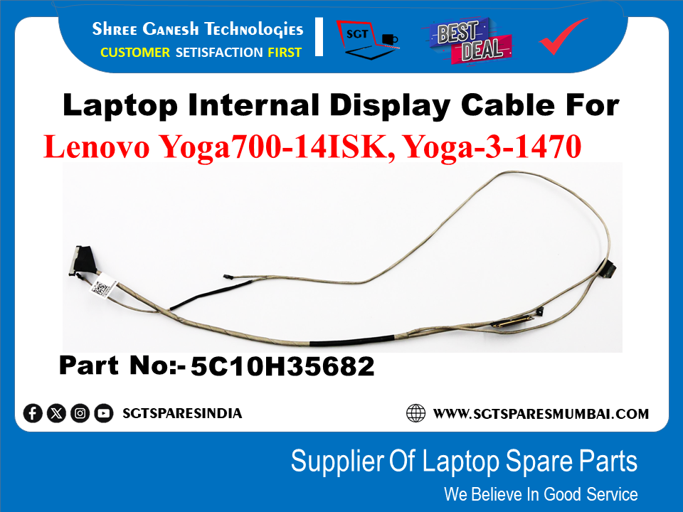 Laptop Internal Display Cable For Lenovo Yoga700-14ISK, Yoga3-1470 Part No:-5C10H35682