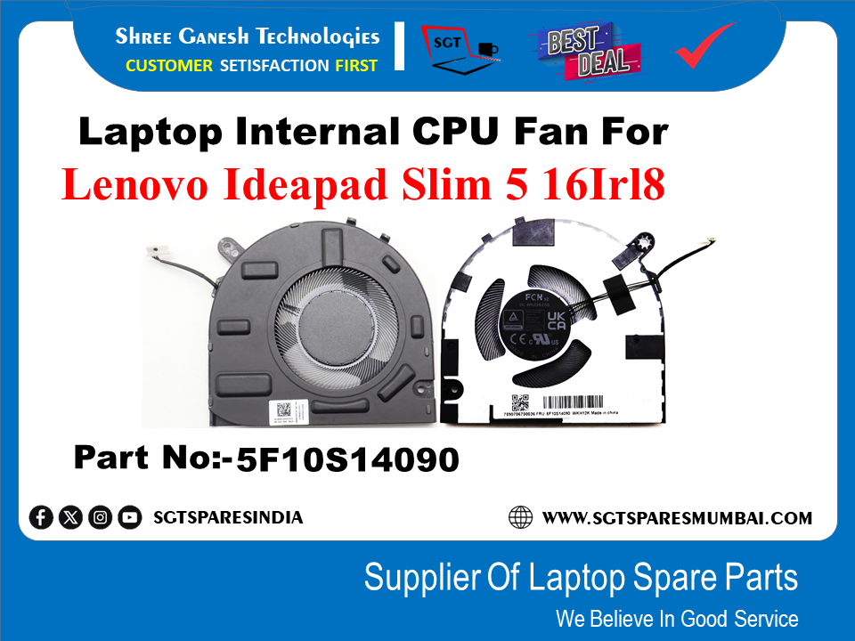 Laptop Internal CPU Fan For Lenovo Ideapad Slim 5 16Ir18 Part No:-5F10S14090