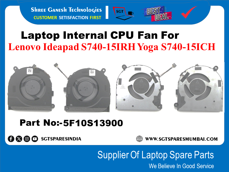 Laptop Internal CPU+GPU Fan For Lenovo Ideapad S740-15IRH Yoga S740-15ICH Part No:-5F10S13900