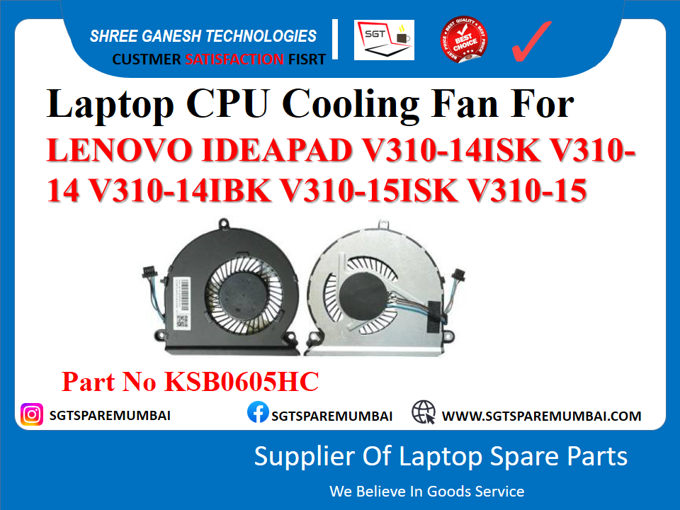 लैपटॉप CPU कूलिंग फैन LENOVO IDEAPAD V310-14ISK V310- 14 V310-14IBK V310-15ISK V310-15 पार्ट नंबर KSB0605HC के लिए
