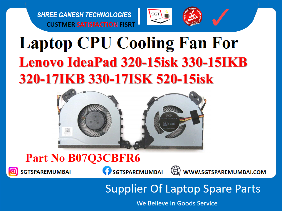 लैपटॉप CPU कूलिंग फैन Lenovo IdeaPad 320-15isk 330-151KB 320-171KB 330-17ISK 520-15isk पार्ट नंबर B07Q3CBFR6 के लिए