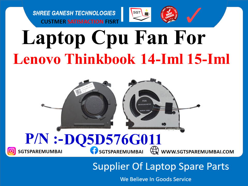 Laptop Cpu Fan For Lenovo Thinkbook 14-Iml, 14-IWL, 14-IML, 15-Iml P/N :-DQ5D576G011