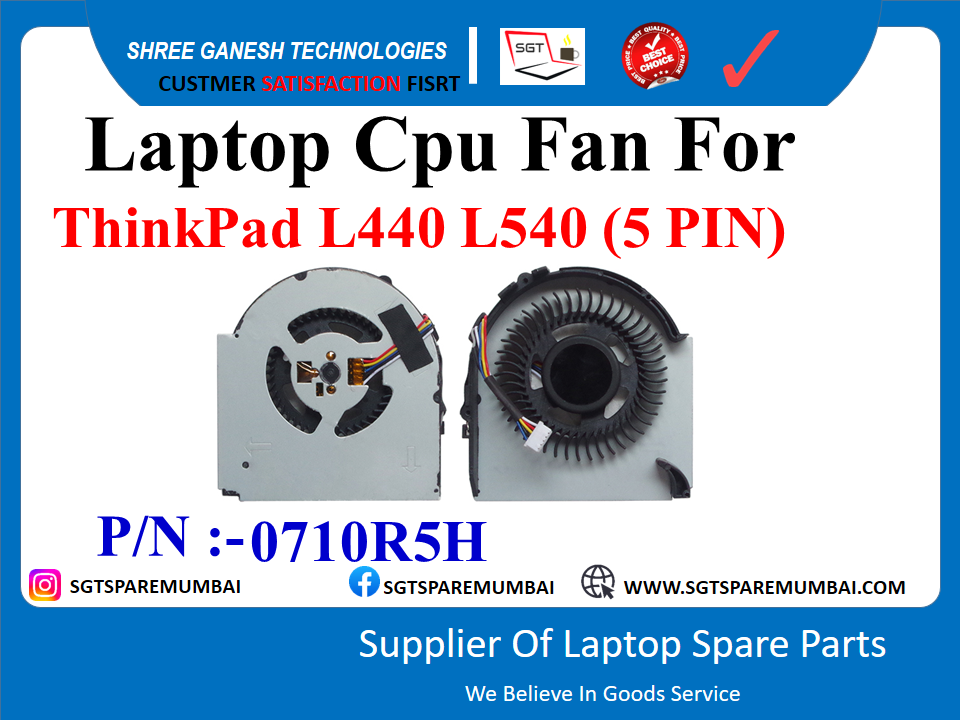 Laptop Cpu Fan For ThinkPad L440 L540 (5 PIN) P/N :-0710R5H