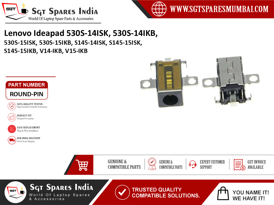 Lenovo Ideapad 530S-14ISK 530S-14IKB, 530S-15ISK, 530S-15IKB, S145-14ISK, S145-15ISK, S145-15IKB, V14-IKB, V15-IKB Laptop DC Power Jack Charging Port Replacement