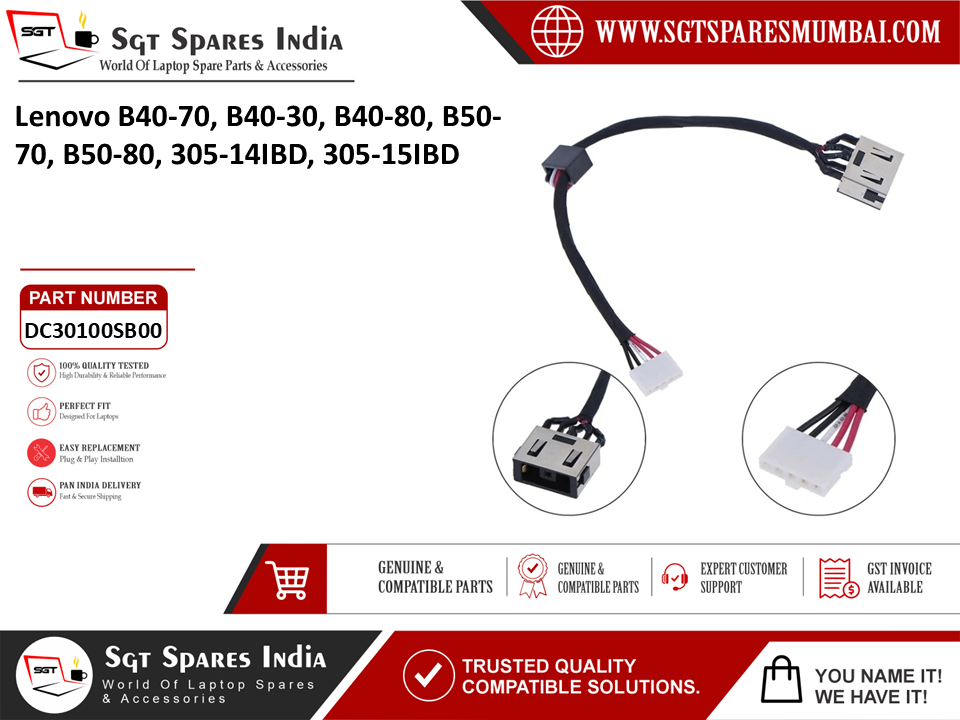 Lenovo B40-70 B40-30, B40-80, B50-70, B50-80, 305-14IBD, 305-15IBD Laptop DC Power Jack Charging Port Replacement