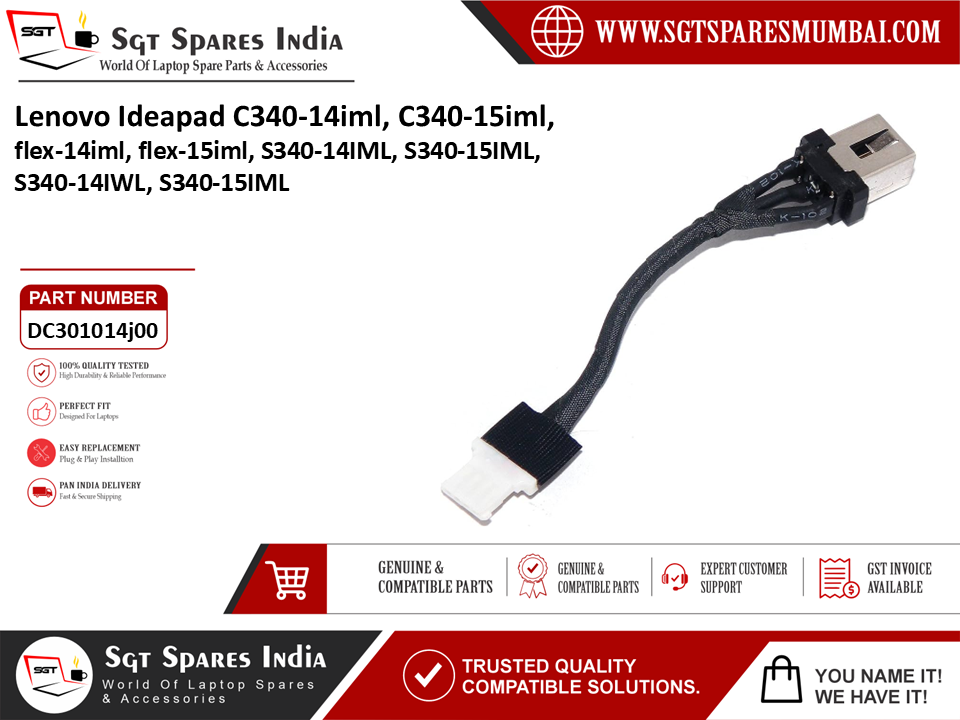Lenovo Ideapad C340-14iml C340-15iml, flex-14iml, flex-15iml, S340-14IML, S340-15IML, S340-14IWL, S340-15IML Laptop DC Power Jack Charging Port Replacement