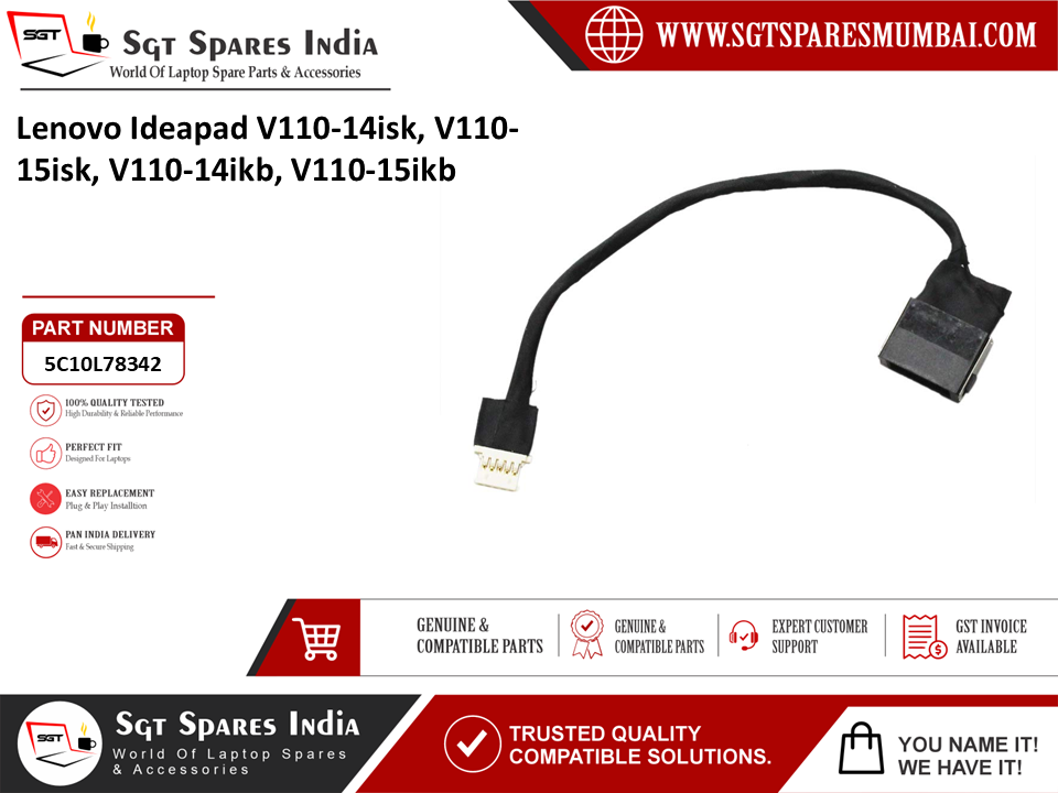Lenovo Ideapad V110-14isk V110-15isk, V110-14ikb, V110-15ikb Laptop DC Power Jack Charging Port Replacement