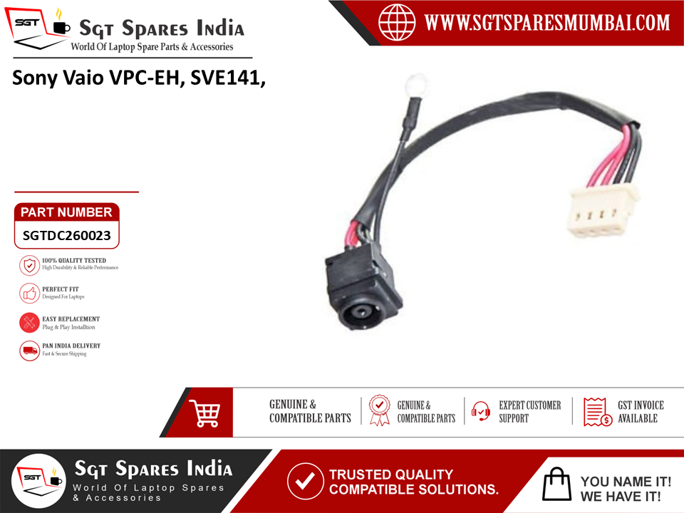 Sony Vaio VPC-EH SVE141 Laptop DC Power Jack Charging Port Replacement