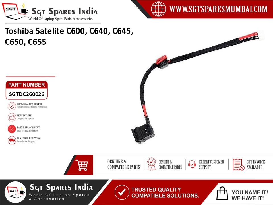 Toshiba Satelite C600 C640, C645, C650, C655 Laptop DC Power Jack Charging Port Replacement