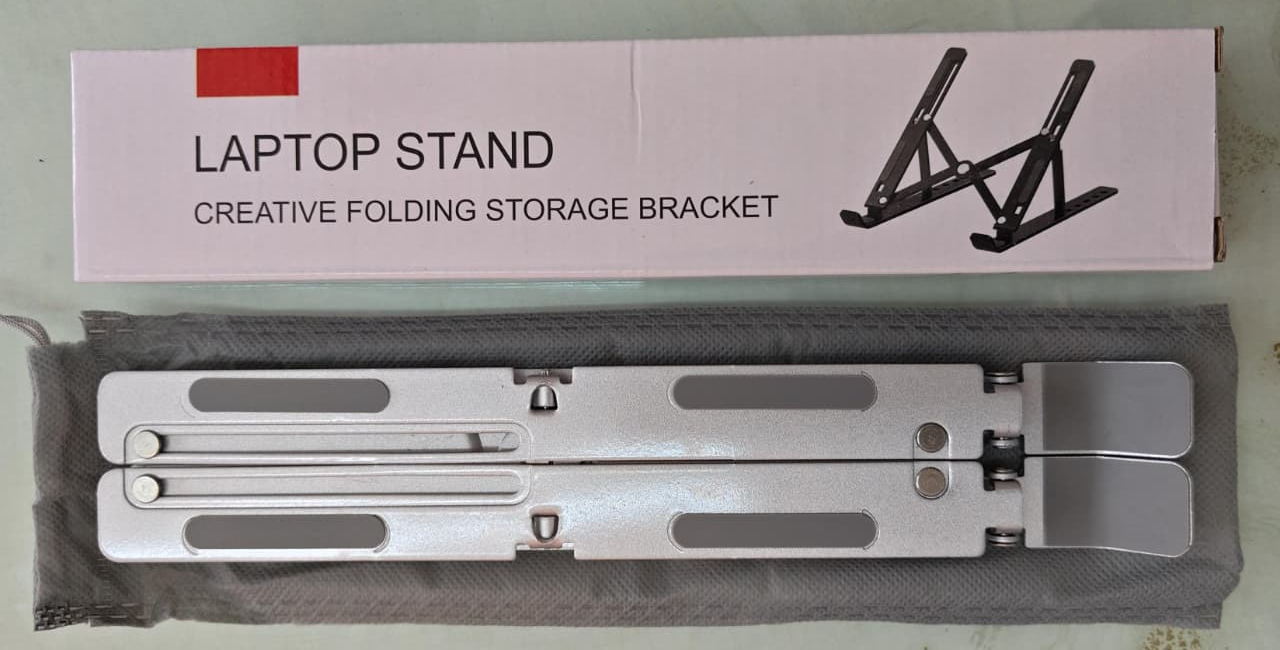 foldable portable laptop stand holder compatible for MacBook,Laptop, Tab, Adjustable, Ventilated Compatible Stand up to 15.6-inch Laptops.