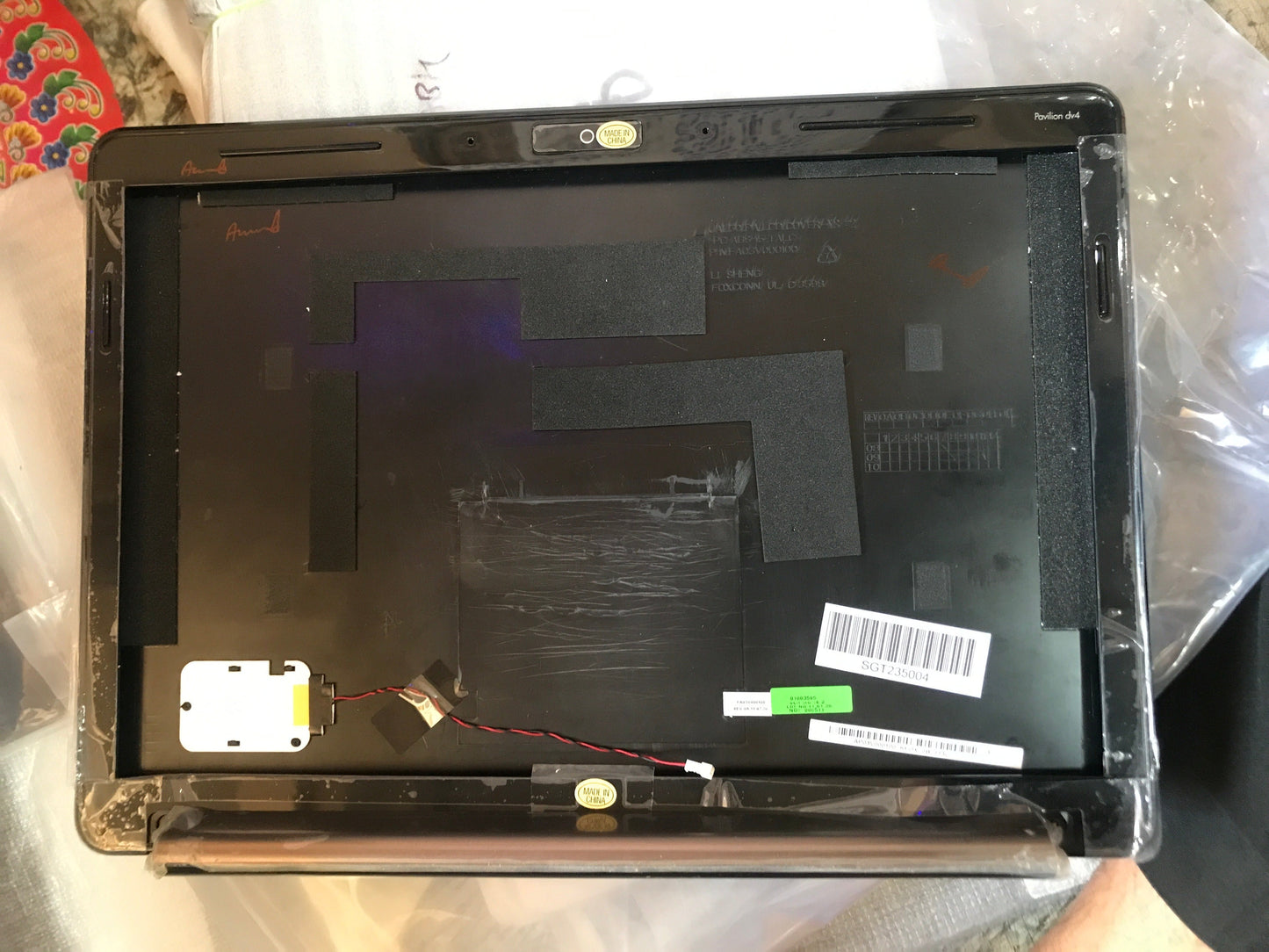 LAPTOP LCD TOP COVER WITH BAZEL FOR hp dv4 ,DV4-1000