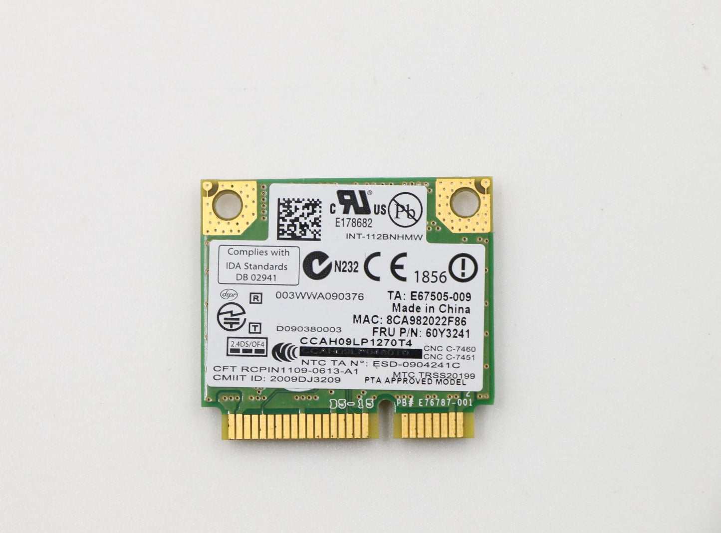 LAPTOP INTERNAL WIFI CARD FOR LENOVO THINKPAD L520