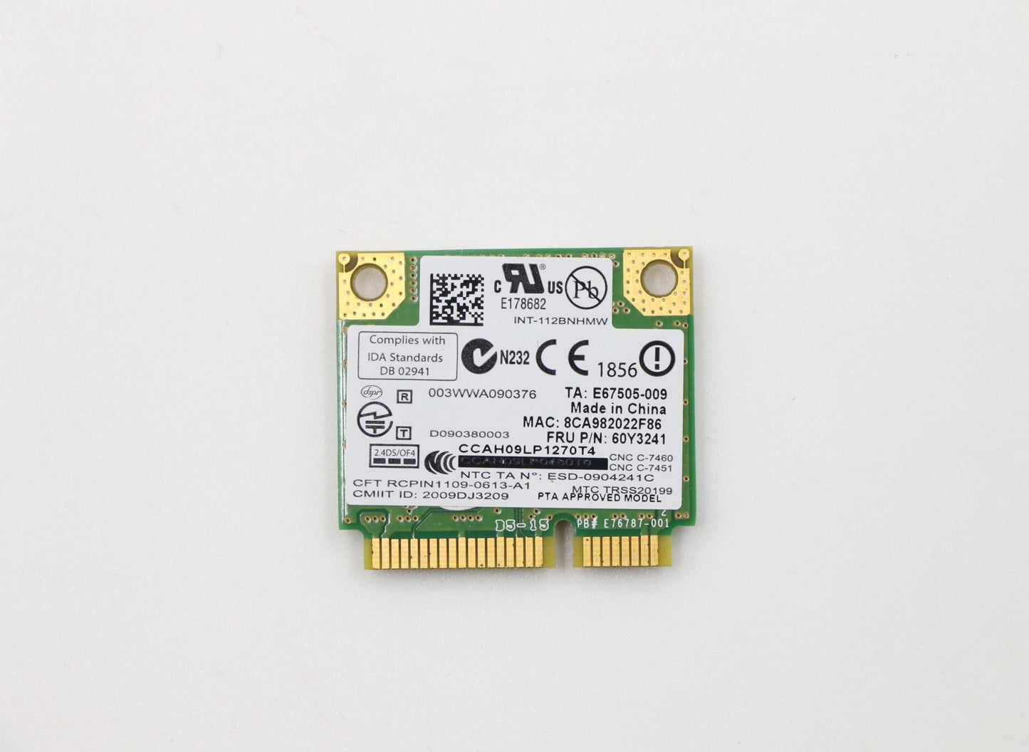 LAPTOP INTERNAL WIFI CARD FOR LENOVO THINKPAD L520