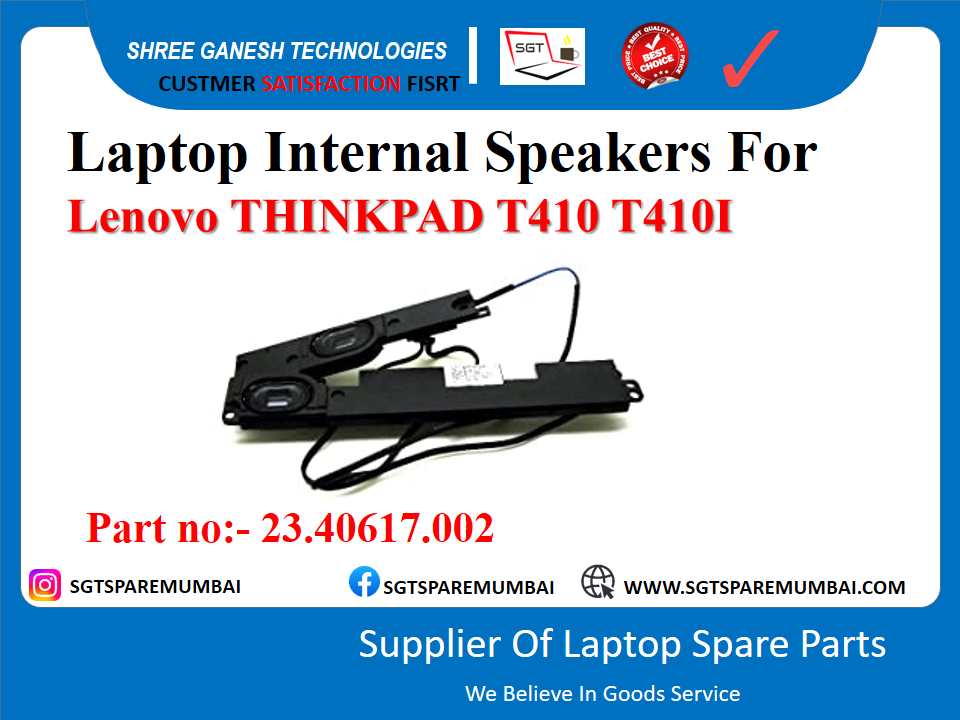 Laptop Internal Speakers For Lenovo THINKPAD T410 T410I Part no: - 23.40617.002