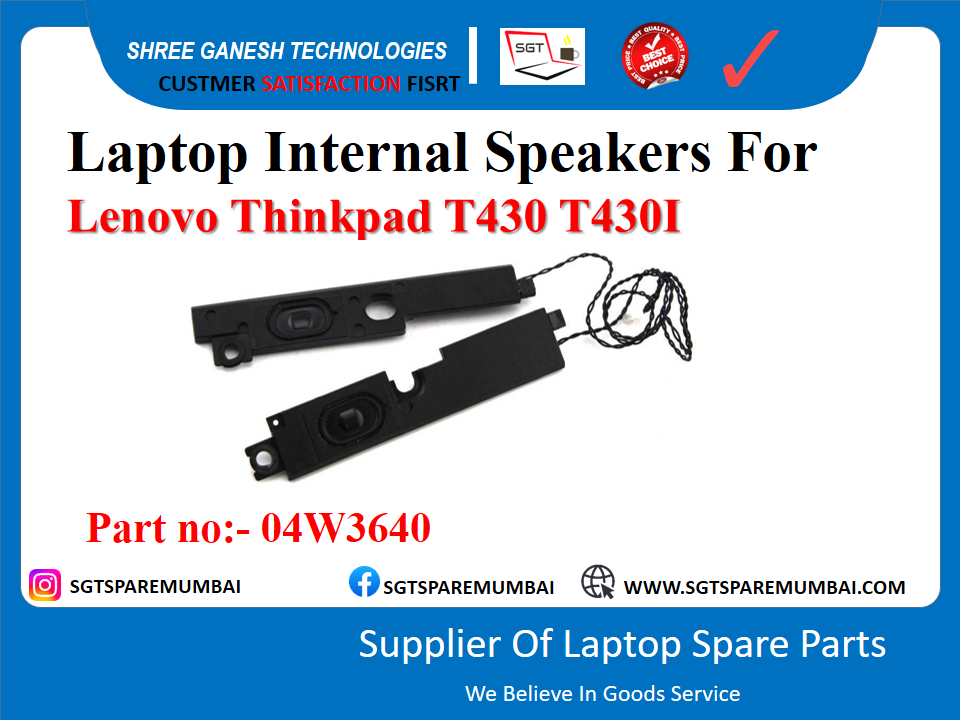 Laptop Internal Speakers For Lenovo Thinkpad T430 T430I Part no:- 04W3640