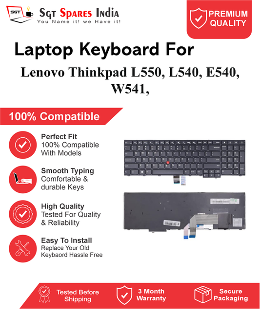 Lenovo Thinkpad L550, L540, E540, W541, Black without backlight Laptop Keyboard Compatible Replacement