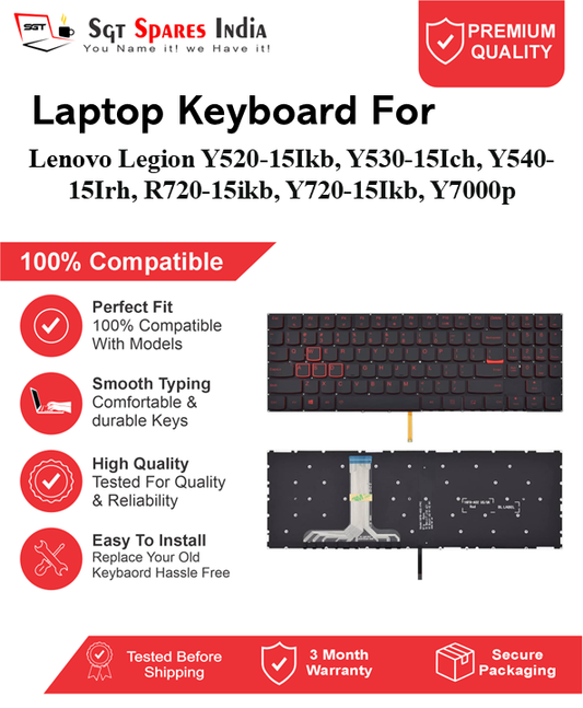 Lenovo Legion Y520-15Ikb, Y530-15Ich, Y540-15Irh, R720-15ikb, Y720-15Ikb, Y7000p red With Backlight Laptop Keyboard Compatible Replacement
