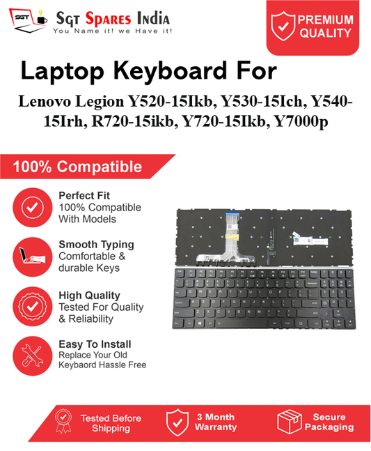 Lenovo Legion Y520-15Ikb, Y530-15Ich, Y540-15Irh, R720-15ikb, Y720-15Ikb, Y7000p Black With Backlight Laptop Keyboard Compatible Replacement