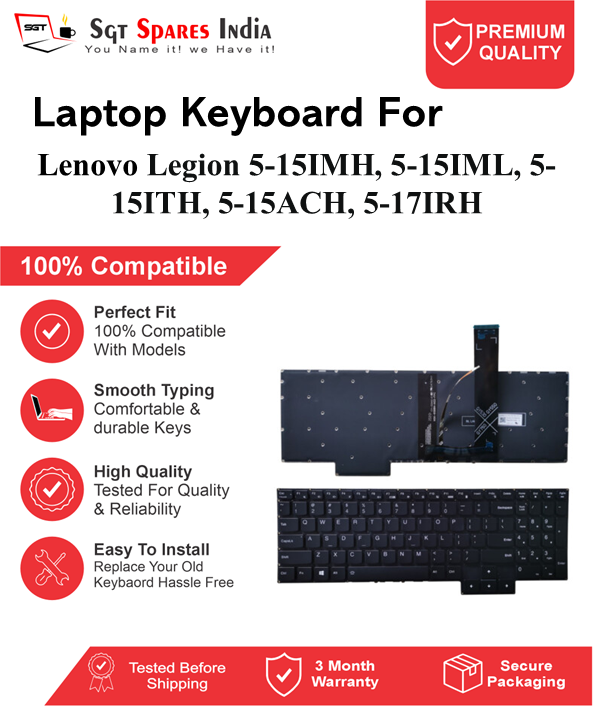 Lenovo Legion 5-15IMH, 5-15IML, 5-15ITH, 5-15ACH, 5-17IRH Black , Red With Backlight Laptop Keyboard Compatible Replacement