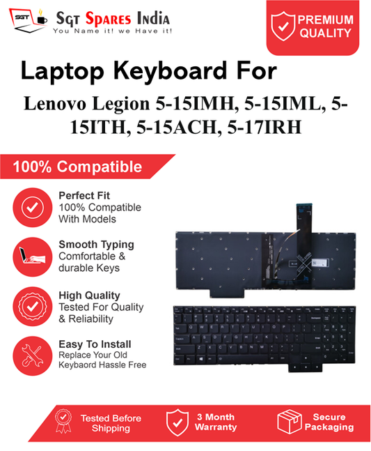 Lenovo Legion 5-15IMH, 5-15IML, 5-15ITH, 5-15ACH, 5-17IRH Black , Red With Backlight Laptop Keyboard Compatible Replacement