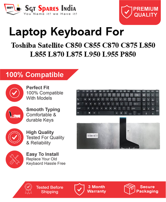 Toshiba Satellite C850 C855 C870 C875 L850 L855 L870 L875 L950 L955 P850 Black without backlight Laptop Keyboard Compatible Replacement