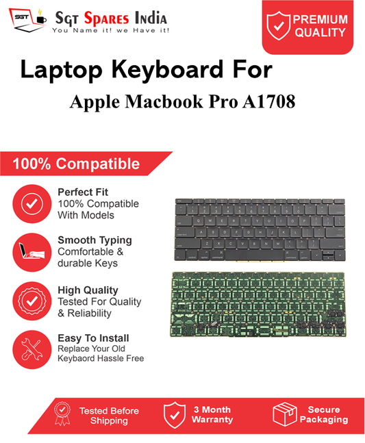 Apple Macbook Pro A1708 Black Laptop Keyboard Compatible Replacement