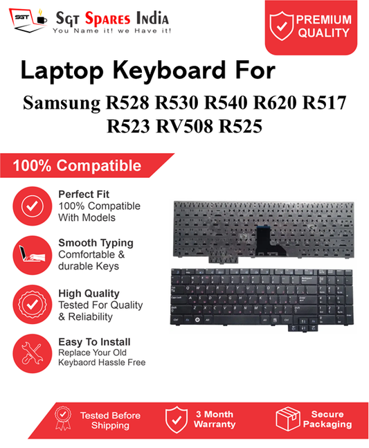 Samsung R528 R530 R540 R620 R517 R523 RV508 R525 Black without backlight Laptop Keyboard Compatible Replacement