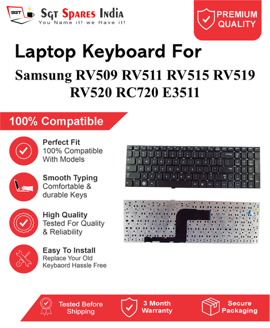 Samsung RV509 RV511 RV515 RV519 RV520 RC720 E3511 Black without backlight Laptop Keyboard Compatible Replacement