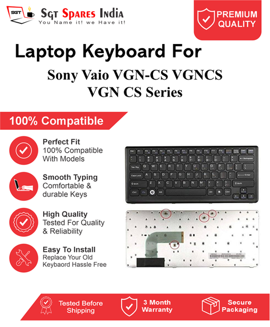 Sony Vaio VGN-CS VGNCS VGN CS Series Black without backlight Laptop Keyboard Compatible Replacement