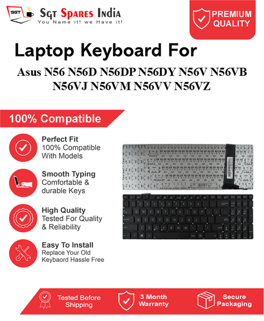 Asus  N56 N56D N56DP N56DY N56V N56VB N56VJ N56VM N56VV N56VZ Black without backlight Laptop Keyboard Compatible Replacement